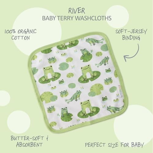 Butterblu River 10-Pack Baby Washcloths 100% Organic Cotton Absorbent - Image 2