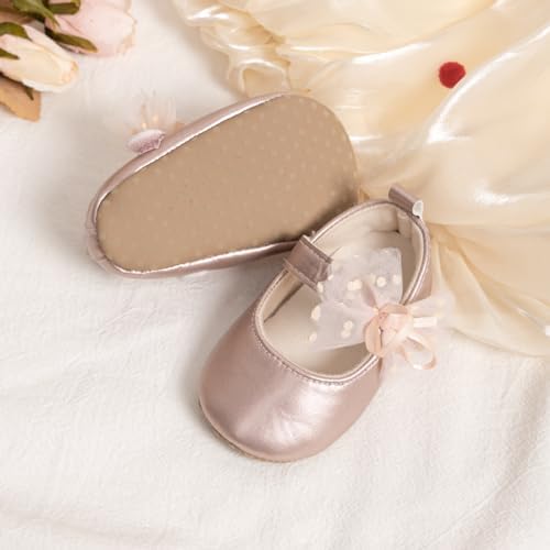 Meckior Infant Baby Girls Soft Sole Bowknot Princess Wedding Dress Mary Jane - Image 6