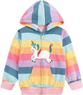 Baby Girl Zip-up Jacket Rainbow Unicorn Cotton Hoodie Sweatshirt Toddler Fall by Popshion