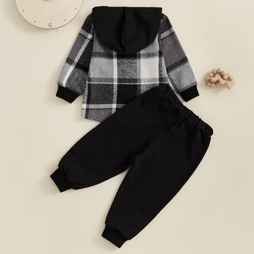 Infant Baby Boy Fall Winter Clothes Outfit Hooded Long Sweatshirt Pant Set - Image 5