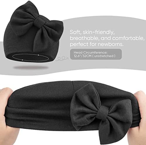 Newborn Baby Hats and Mittens Set Infant Bow Beanie Cap Toddler Gloves Newborn - Image 3