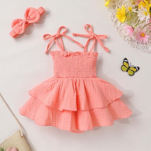 YOUNGER TREE Baby Girl Clothes Infant Summer Romper Dress Sleeveless Bodysuit - Image 3