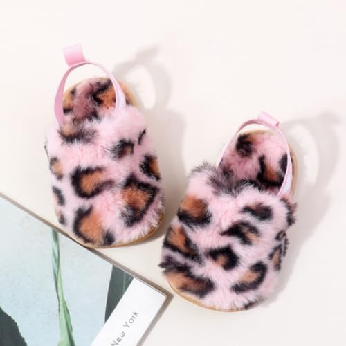 Baby Shoes Pink Leopard Baby Girl Slippers Non-Slip Soft Sole Toddler First - Image 6