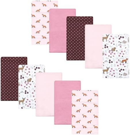 Luvable Friends Hudson Baby Flannel Burp Cloths 10pk, Forest Woodland by Luvable+Friends