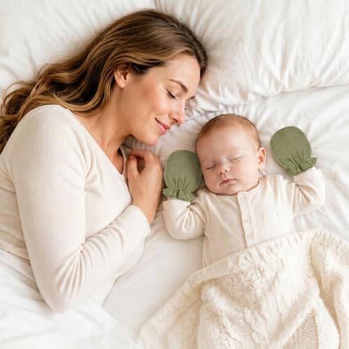 8Pack Newborn Baby Muslin Mittens No Scratch Elastic Wrist Soft Gloves Bulk - Image 4