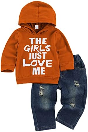 fhutpw Toddler Baby Boy Outfits Hoodie Sweatshirts & Jeans Clothes Set Fall by fhutpw