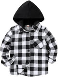 YOUNGER STAR Toddler Kids Boys Girls Flannel Hooded Plaid Shirt Button Baby Red by YOUNGER+STAR