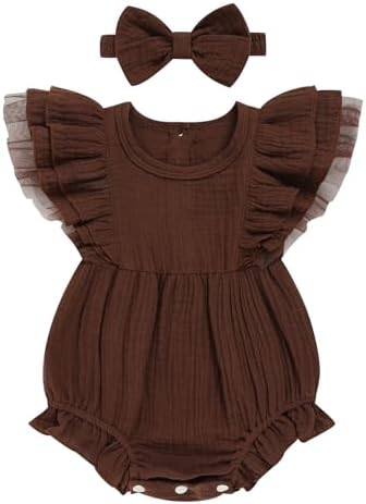 TITKKOP Ruffle Bubble Romper for Baby Girl | One-Piece Shorts Jumpsuit | Summer by TITKKOP