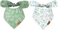 JarThenaAMCS 2Pcs Boho Dog Bandanas Sage Green Eucalyptus Leaves Triangle by JarThenaAMCS