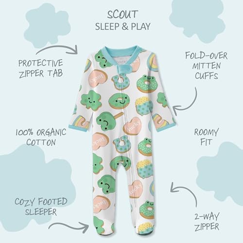 Butterblu Scout Sleep & Play 100% Organic Cotton Footed Zip Front PJs | GOTS - Image 2