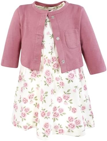 Hudson Baby Infant and Toddler Girls Cotton Dress and Cardigan Set by HudsonBaby