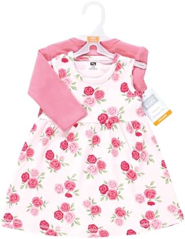 Hudson Baby Infant and Toddler Girls Cotton Dress and Cardigan Set - Image 2