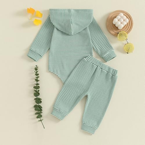 Thorn Tree Newborn Unisex Baby Clothes Set Hooded Long Sleeve Bodysuit Stretchy - Image 4
