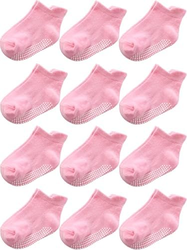 Aroveea Toddler Socks Non Slip Grip Ankle Baby 12 Pack by Aroveea