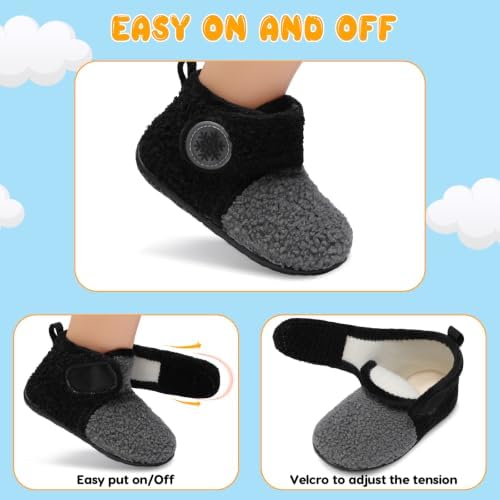 FEETCITY Baby Booties Girls Boys Infant Slippers First Walkers Shoes Warm Socks - Image 3