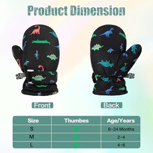 Toddler Mittens Lined Fleece Snow Gloves - Image 4