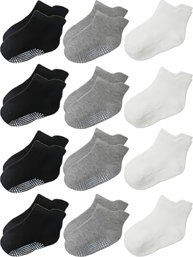 Aroveea Toddler Socks Non Slip Grip Ankle Baby 12 Pack by Aroveea