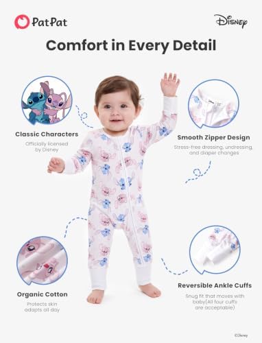 Disney Baby Organic Cotton Zip Footie Clothes Romper Outfit - Image 7