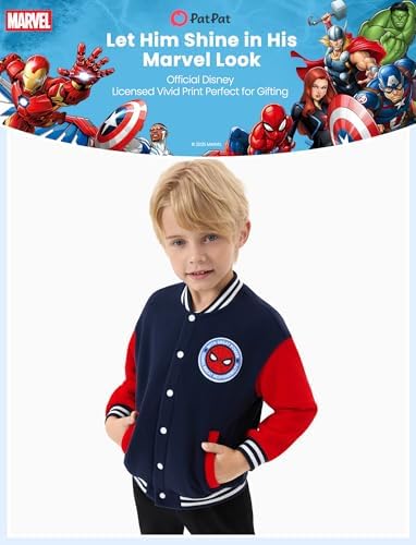 Disney Bomber Jacket Spider Man Marvel Toy Story Cars Varsity Cardigan2-13Y - Image 2