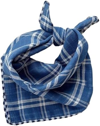 Double Layers Two Tones Dog Cotton Bandana Bibs Scarf DCB15 B&W by Pemilosci