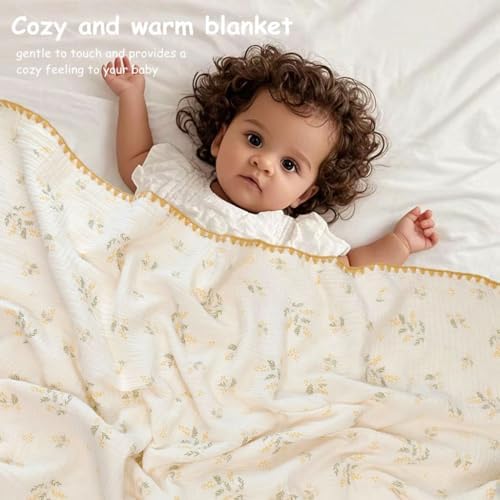 Baby Muslin Thick Blanket Double Layer Soft Neutral Receiving Blanket Crib - Image 6