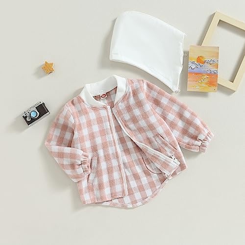 Douhoow Toddler Baby Plaid Jacket Baby Boy GIrl Flannel Hoodies Zip Up Hooded - Image 4