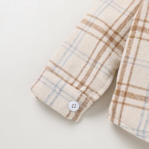 YOUNGER STAR Toddler Kids Boys Girls Flannel Hooded Plaid Shirt Button Baby Red - Image 6