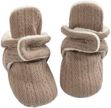 ohsofy Newborn Baby Cotton Booties Stay On Slipper Winter Warm Soft Shoes by ohsofy