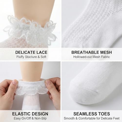 3 Pairs Baby Girl Ruffle Socks - Image 5