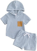 Toddler Baby Boy Hooded Dinosaur Summer Outfit Funny T-Shirt Shorts Set by LIOMENGZI