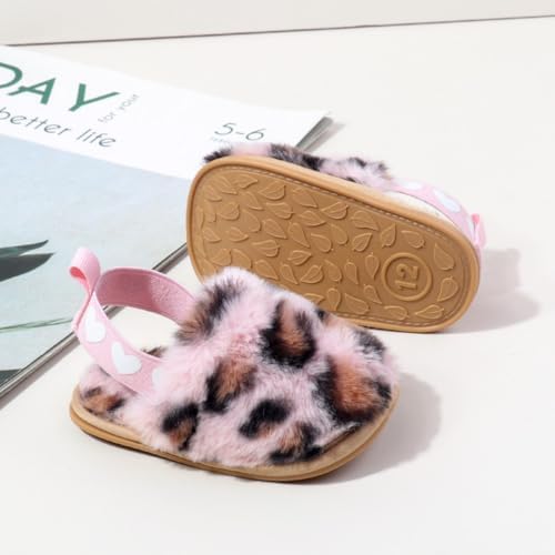 Baby Shoes Pink Leopard Baby Girl Slippers Non-Slip Soft Sole Toddler First - Image 2