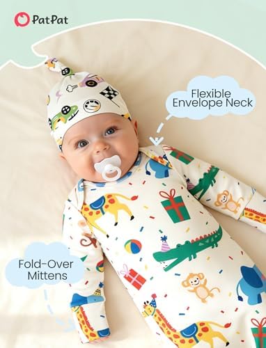 PATPAT Baby Sleeper Gown with Hat - Image 3