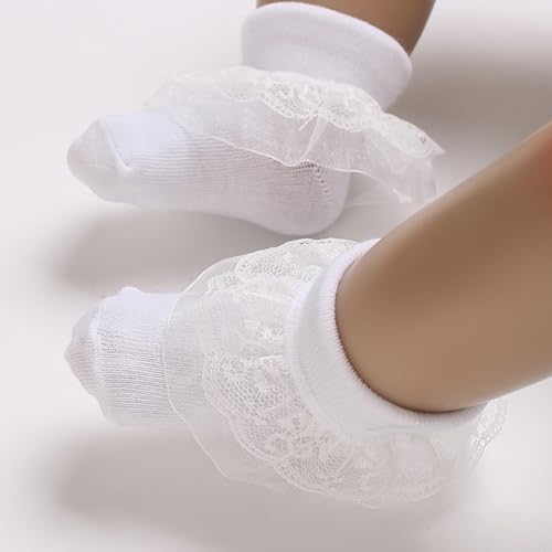 Baptism Socks for Baby Girls White - Image 2