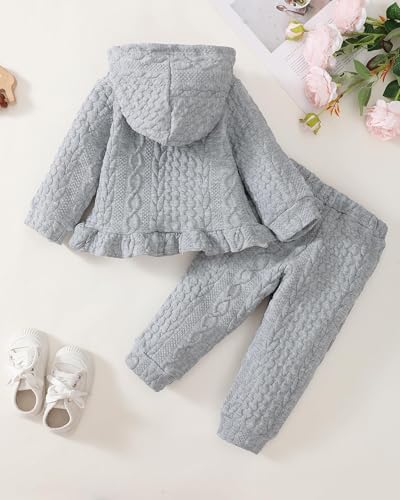 Mioglrie Baby Toddler Girl Clothes Infant Fall Winter Hoodie Solid Outfits - Image 4