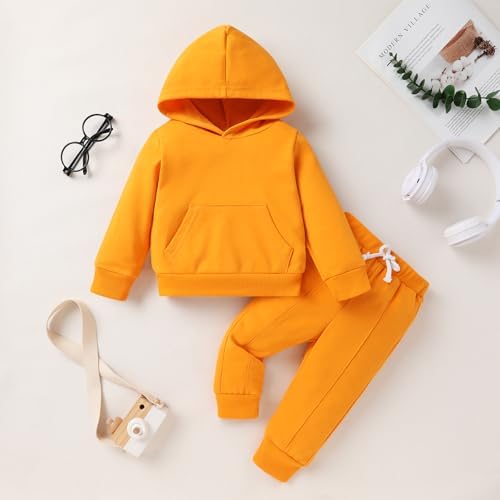 YOUNGER TREE Baby Clothes for Girls Boy Solid Color Hoodie and Sweatpants - Image 2