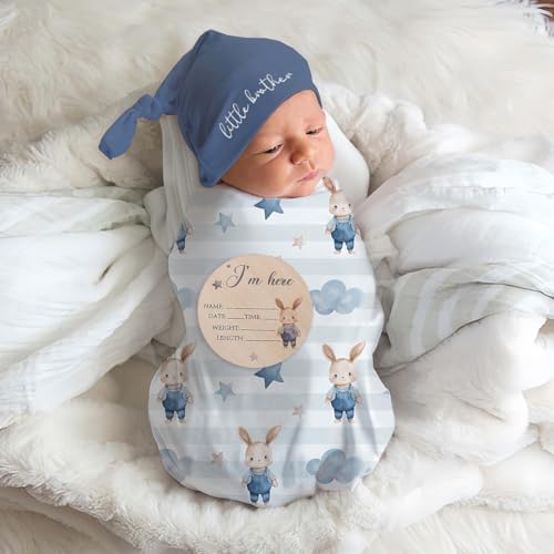 Ylsteed Baby Highland Cow Swaddle Blanket and Headband Set, Newborn Receiving by Ylsteed