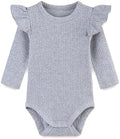 Baby Girl Knit Ruffle Outfit Clothes Ribbed 100% Organic Cotton Solid Color by Unknown