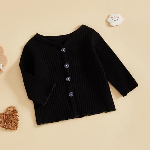 Kids Toddler Girls Lightweight V Neck Cardigan Sweater Long Sleeve Button Down - Image 2