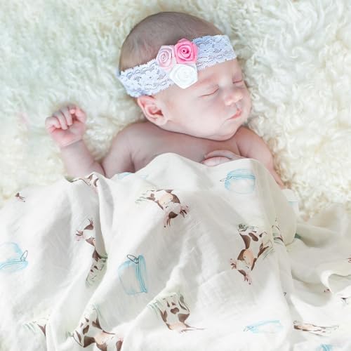 Baby Swaddle Blankets, Bamboo Muslin Receiving Blanket | 2-Pack, Lightweight & - Image 4