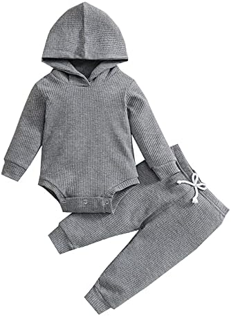 Thorn Tree Newborn Unisex Baby Clothes Set Hooded Long Sleeve Bodysuit Stretchy by ThornTree