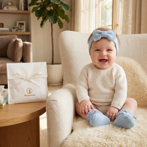 Hadetoto Baby Headband and Booties Set, 100% Organic Cotton - Image 5