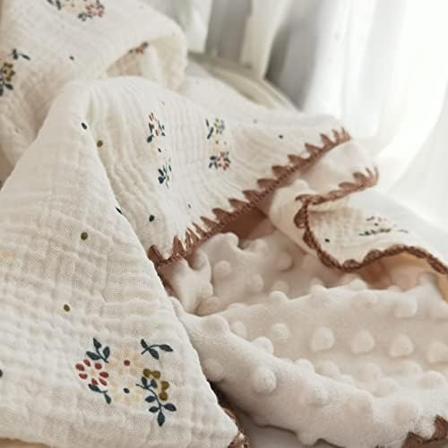 Baby Muslin Cotton Thick Blanket Dotted Backing Double Layer Soft Newborn - Image 5