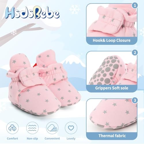 HsdsBebe Unisex Newborn Baby Cotton Booties Non-Slip Sole - Image 6