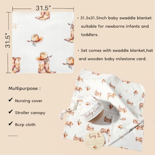 Ylsteed Baby Swaddle Blanket and Headband Set, Newborn Receiving Blanket - Image 6