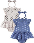 Baby Girls Romper Summer Ruffled Sleeve Bodysuit Dresses Infant Girl Clothes by ZAVBABY