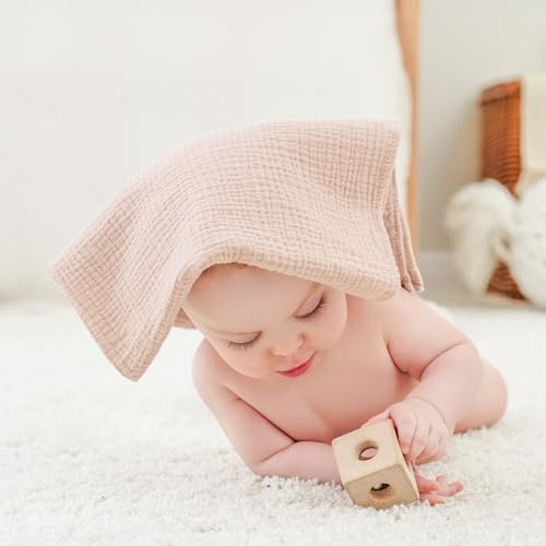 Bearmoss 6 Pack Large Muslin Burp Cloths, 100% Cotton Soft Baby Burping Cloths - Image 7