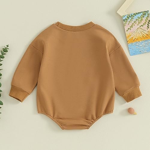 VISGOGO Newborn Infant Baby Boy Oversized Romper Sweater Bodysuits Coming Home - Image 4