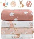 Baby Swaddle Blankets, Bamboo Muslin Receiving Blanket | 4-Pack, Lightweight & by IBESTOPIA