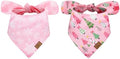 JarThenaAMCS 2Pcs Pink Christmas Dog Bandana Cute Xmas Tree Winter Snowflake by JarThenaAMCS