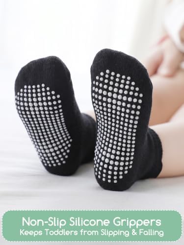 Aroveea Toddler Socks Non Slip Grip Ankle Baby 12 Pack - Image 2